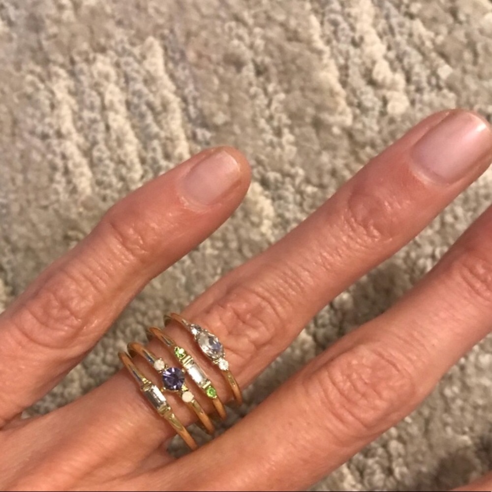 LAST SET! 4 pc stackable gem style rings - Picture 2 of 5